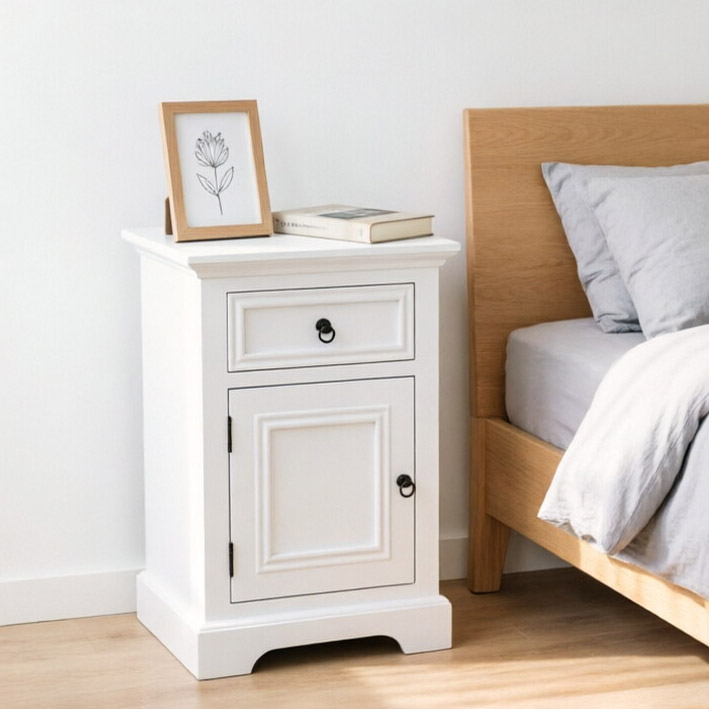 white bedside